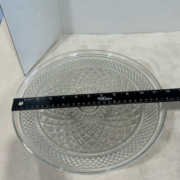 2 Pc. Footed Cake Stand with Heavy Crystal Lid. Preowned - Picture 9 of 11